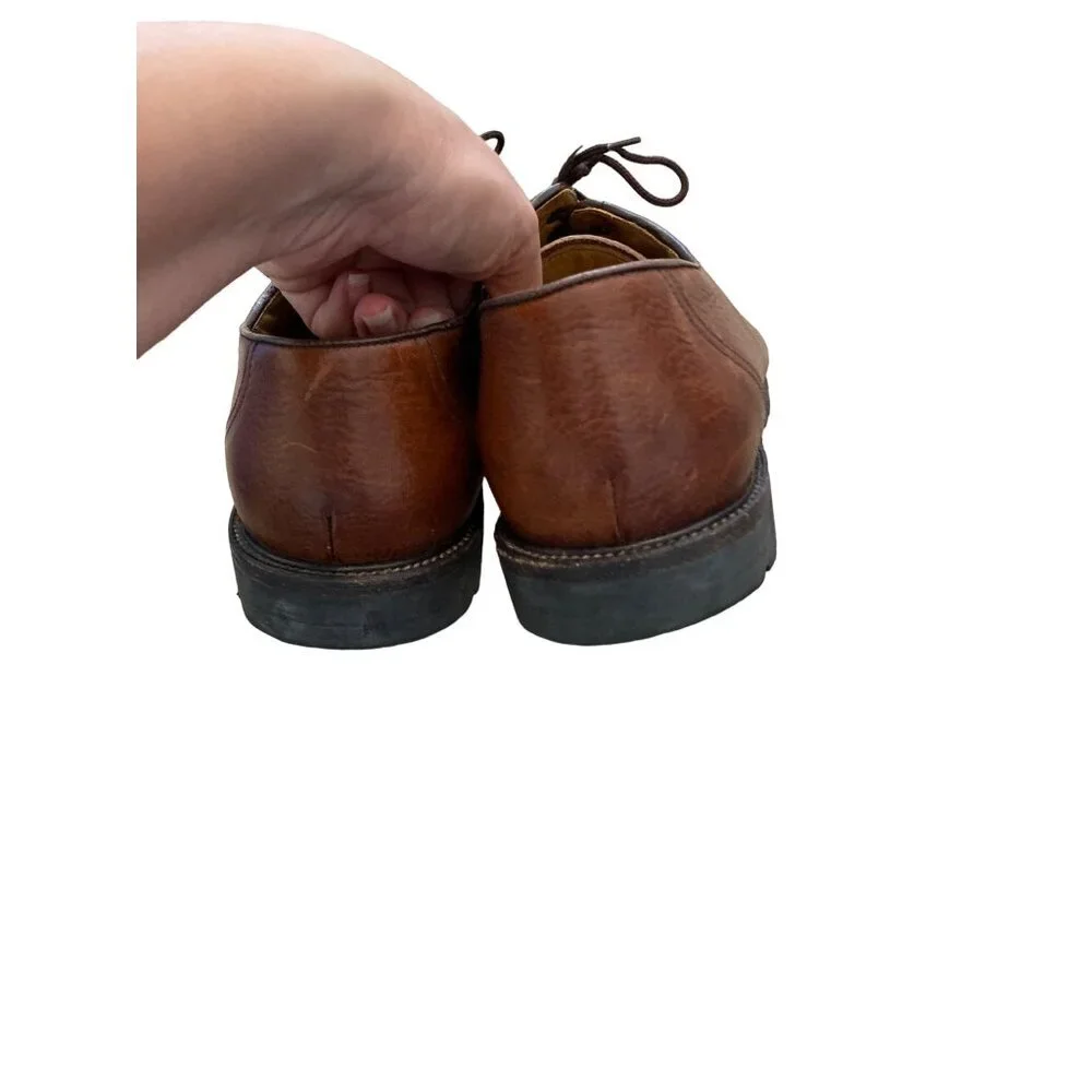 EVERGREEN FOOTWEAR MEN'S BROWN LEATHER DERBY LACE-UP SHOES SZ 10.5 - Picture 5 of 8